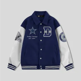 Dalls Cowboys Collared Varsity Jacket - NFL Letterman Jacket - Clubs Varsity