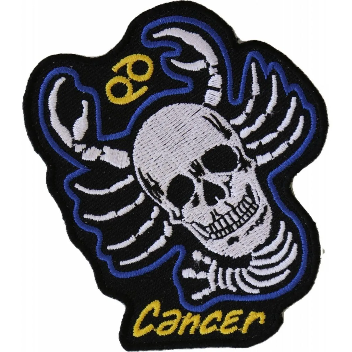 Daniel Smart Cancer Skull Zodiac Sign Patch, 3 x 3.5 inches