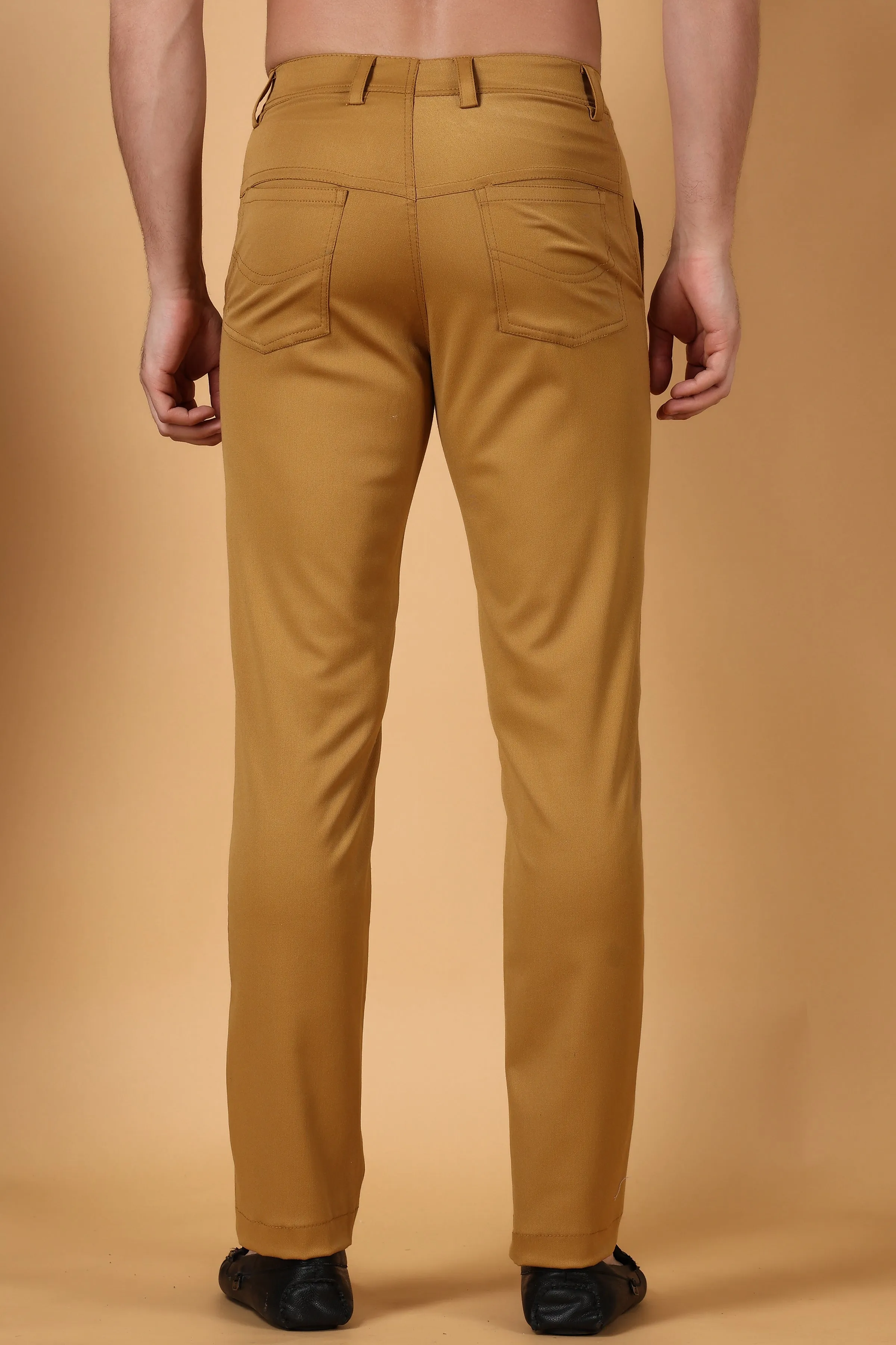 Dark Beige Cotton Lycra Chinos