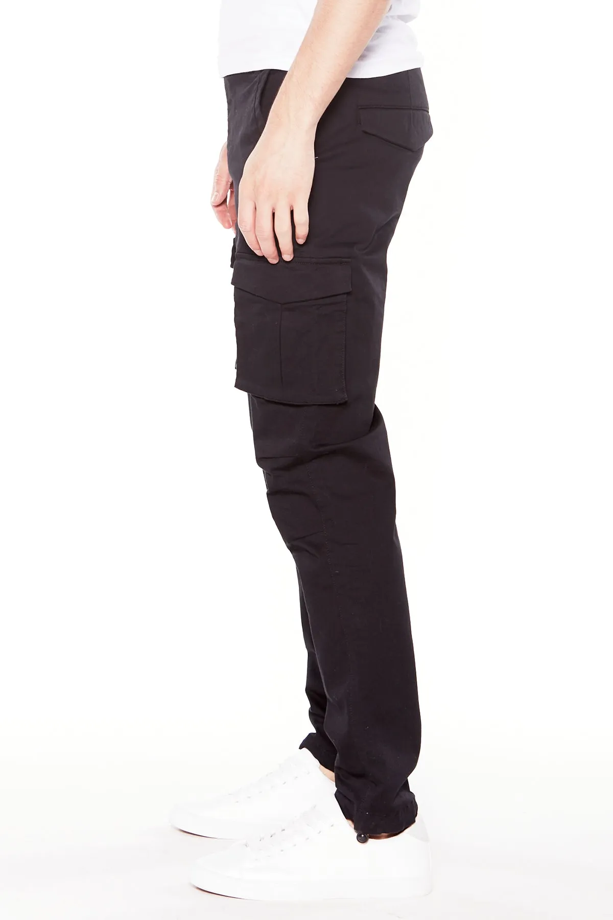 DEAN -  Slim Fit Cargo Chinos (Convertible Joggers) -  Black