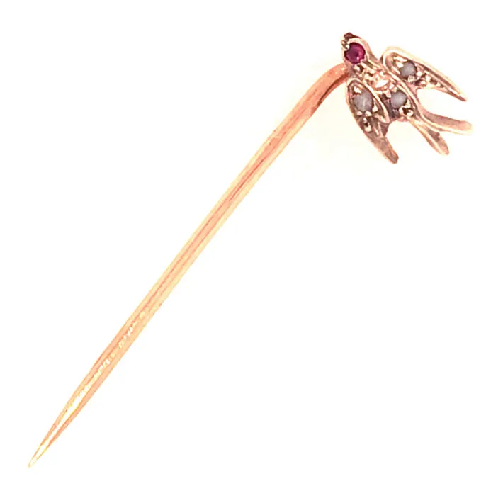 Diamond Bird Stick Pin