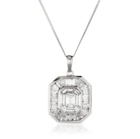 Diamond Cluster Pendant in Channel Set