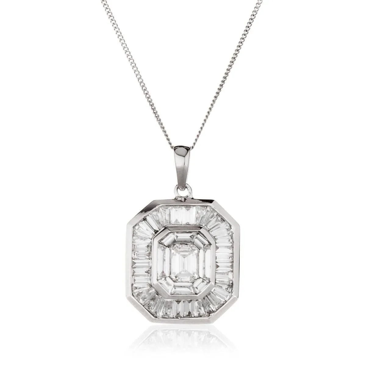 Diamond Cluster Pendant in Channel Set