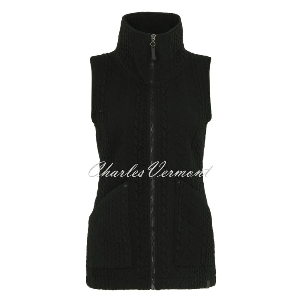 Dolcezza 'Colourful Sporty Chic' Patterned Gilet - Style 74201 (Black)