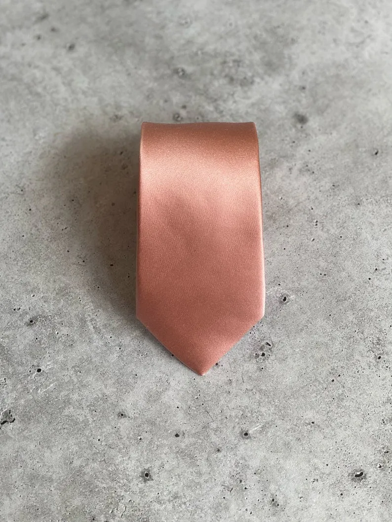 Dusty Coral Silk Pre Tied Bow Tie