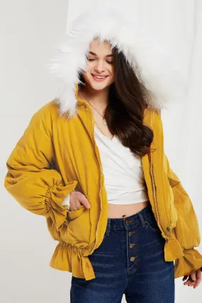 Emery Mustard Hoodie Jacket