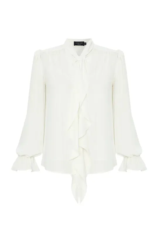 Exquise Aramis Cream Ruffle Shirt