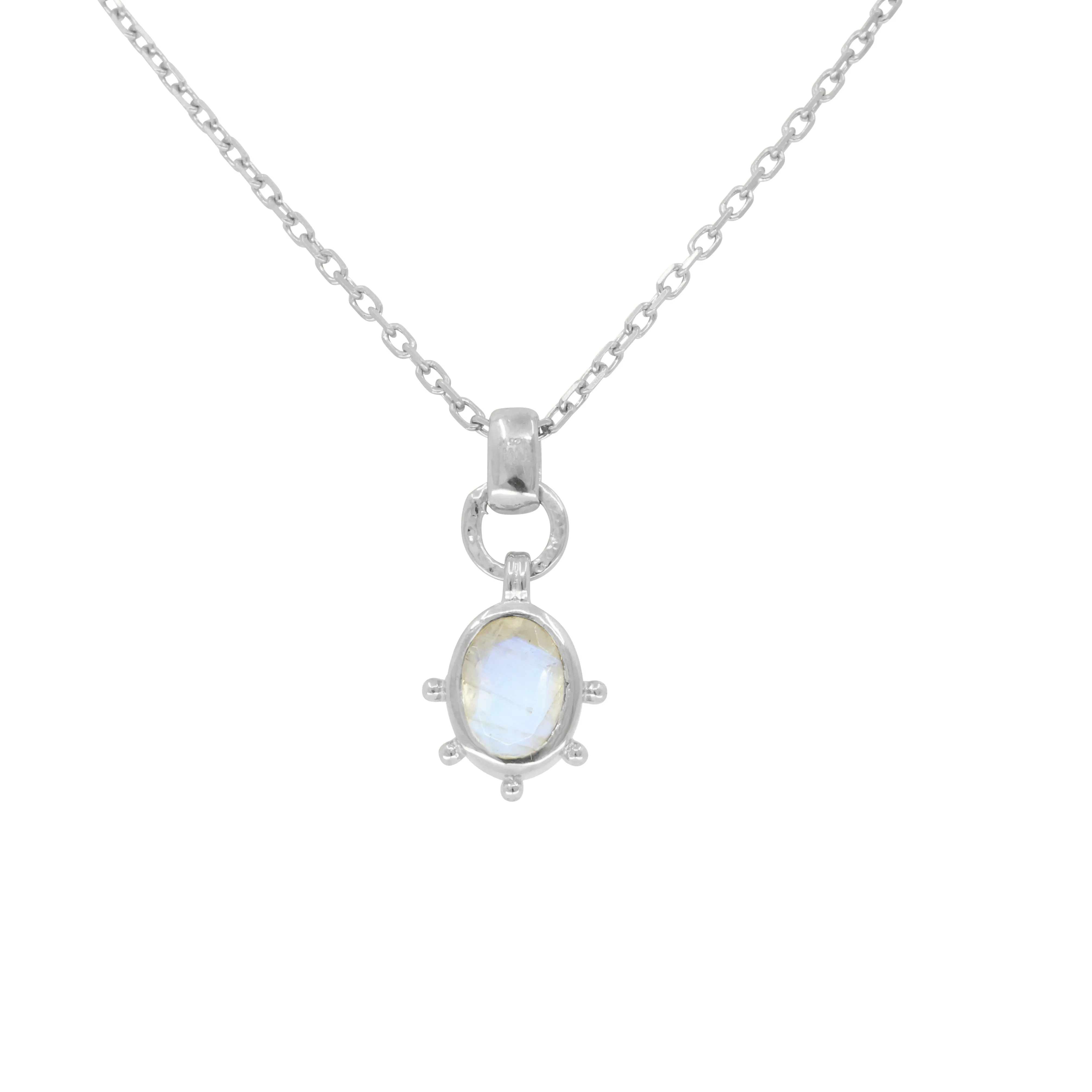 Gia Moonstone Silver Necklace