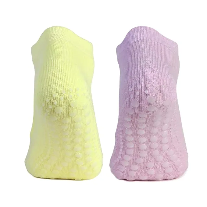 Girls Anti-Skid (Gripper) Yoga Socks In Combo - Pack Of 2