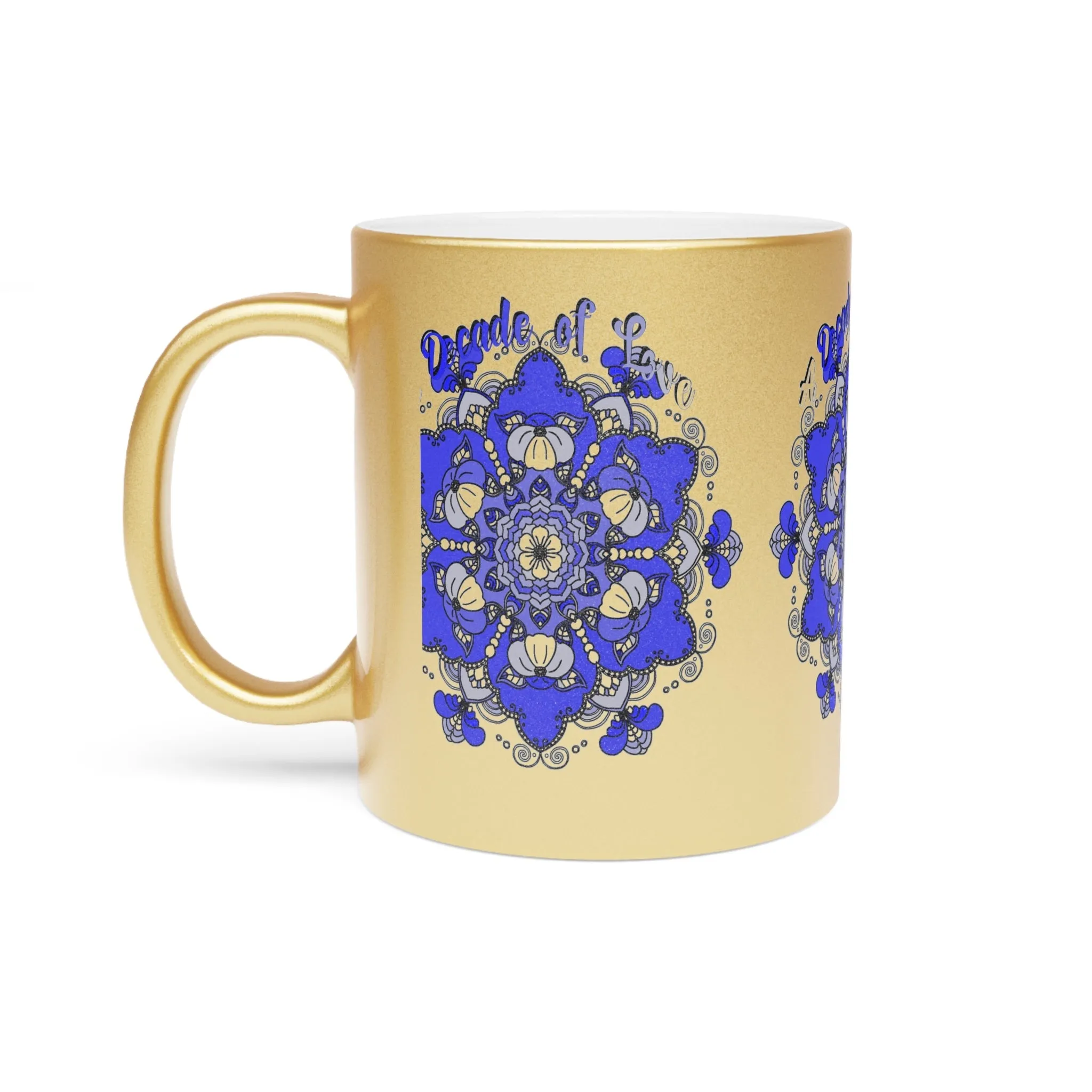 Hand Drawn Mandala 10th Anniversary Metallic Mug