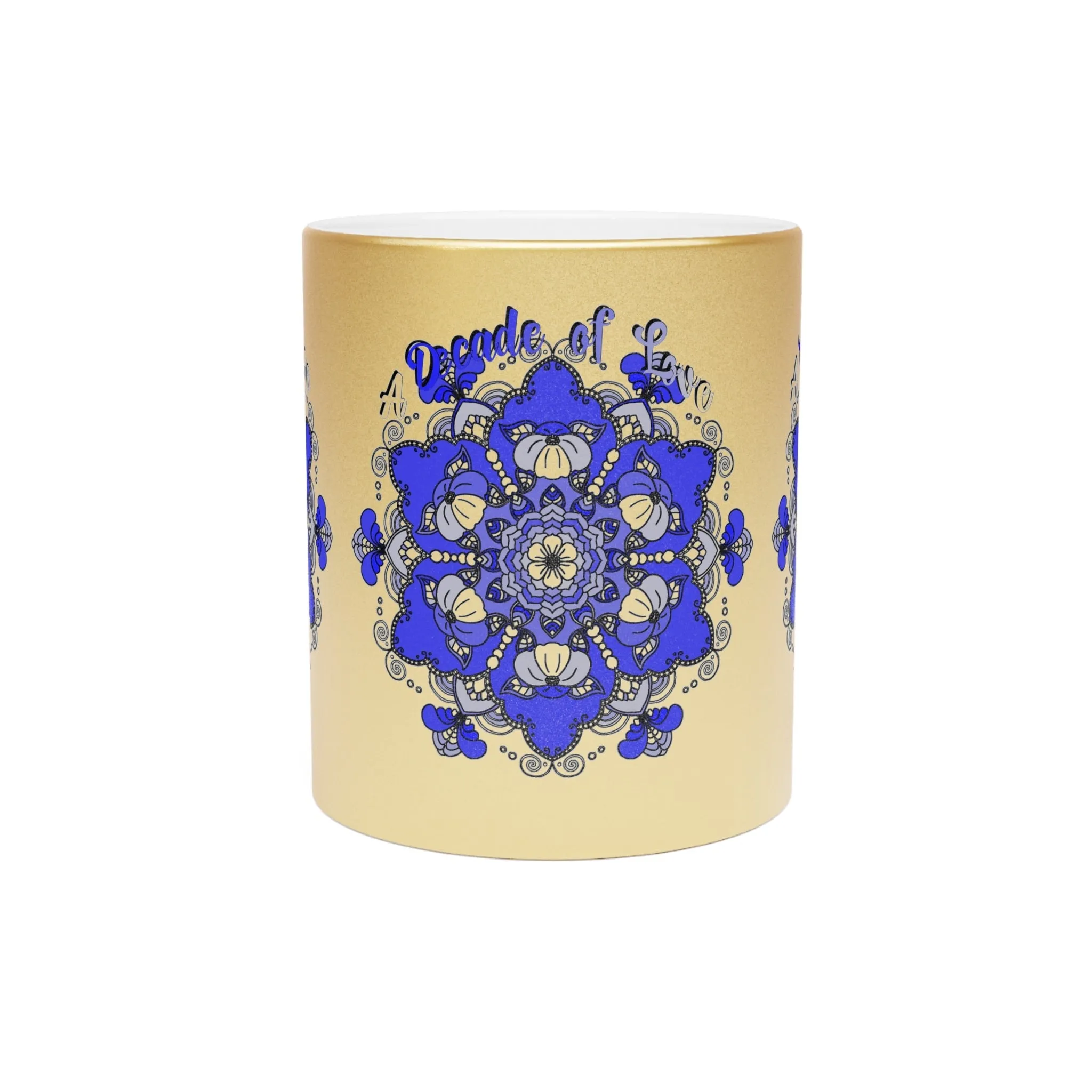 Hand Drawn Mandala 10th Anniversary Metallic Mug