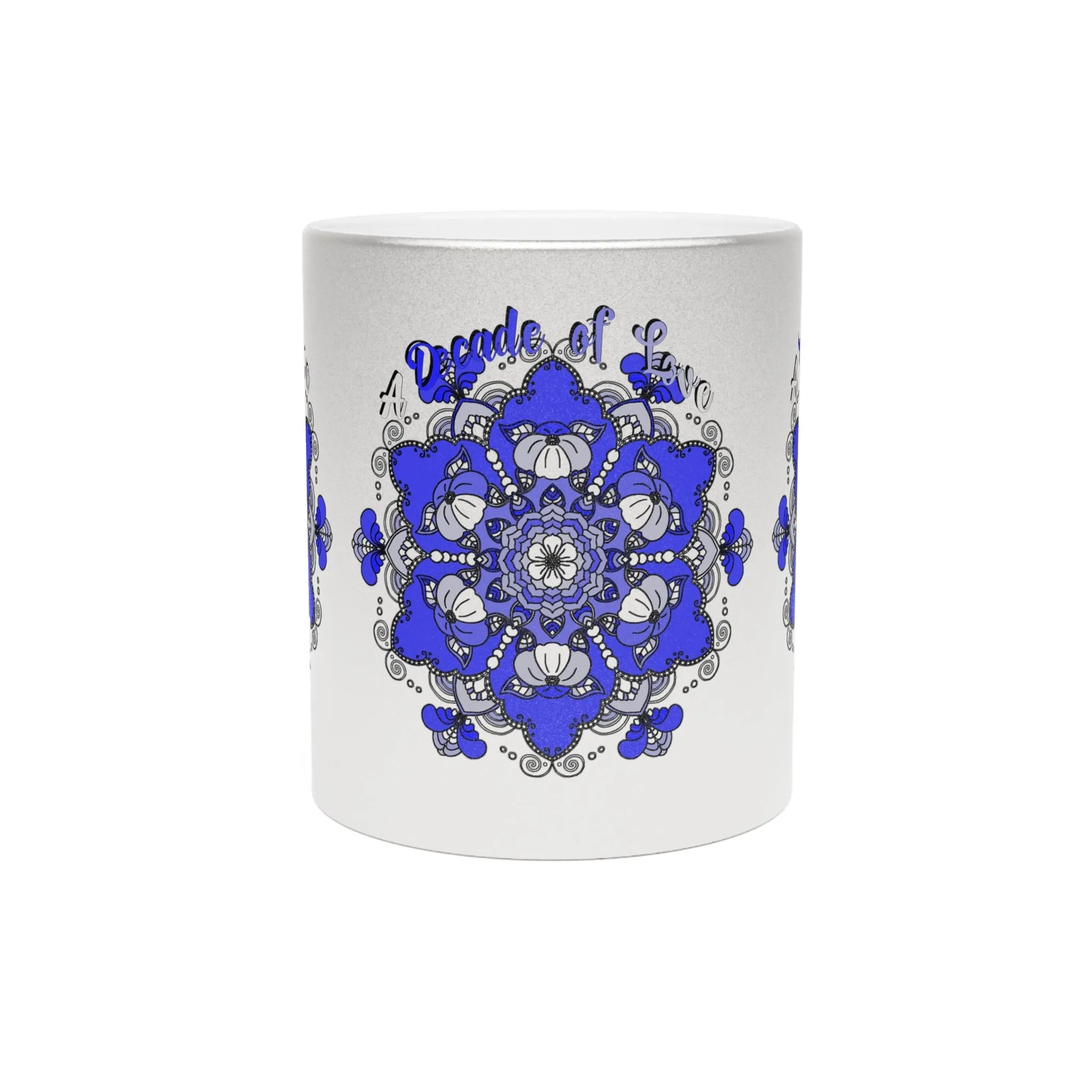 Hand Drawn Mandala 10th Anniversary Metallic Mug