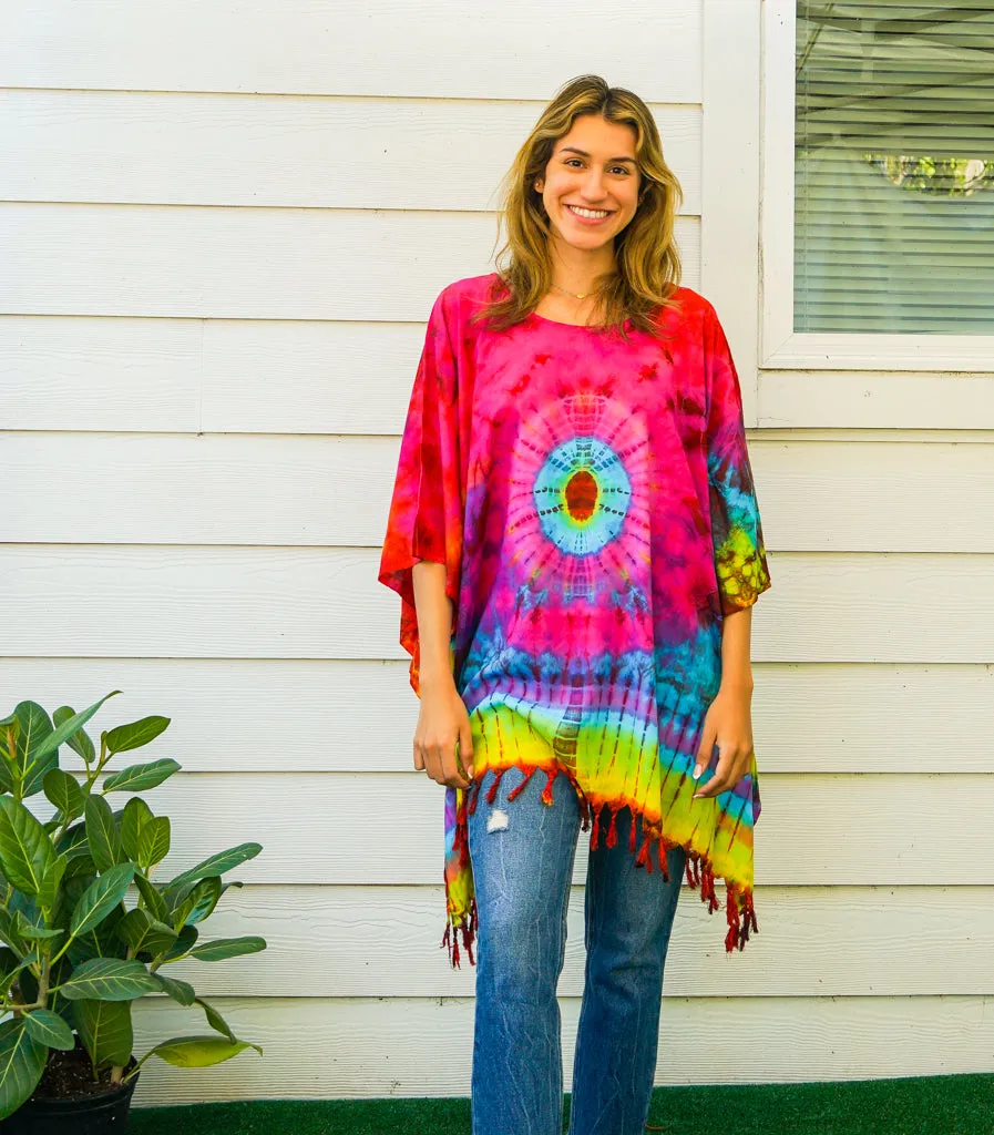 Hand Dyed Tunic Boho Kaftan Blouse Hippie Oversize Tops