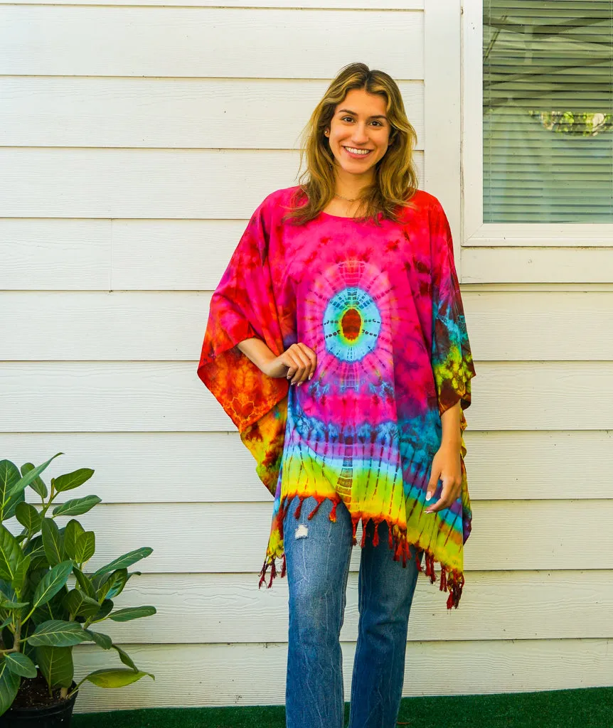 Hand Dyed Tunic Boho Kaftan Blouse Hippie Oversize Tops