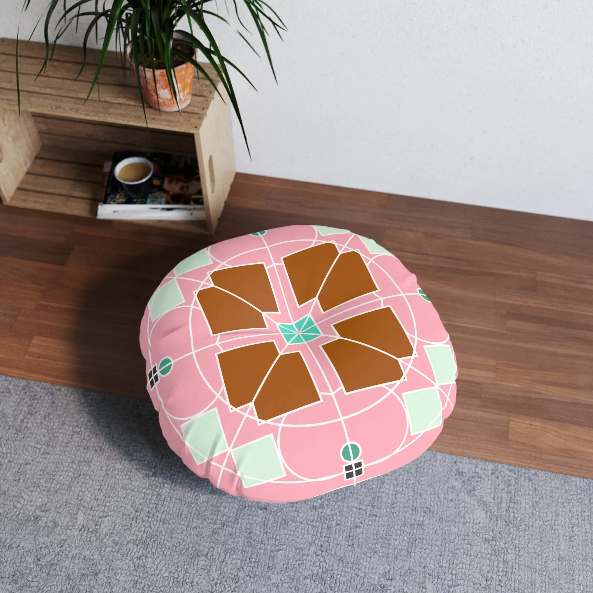 Handmade Mandala Design Round Tufted Floor Cushion