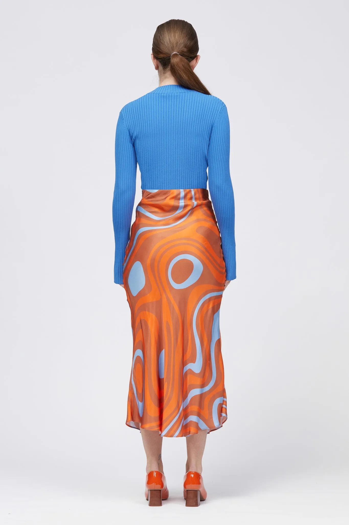 Herbata Skirt Rust Psychedelic Print