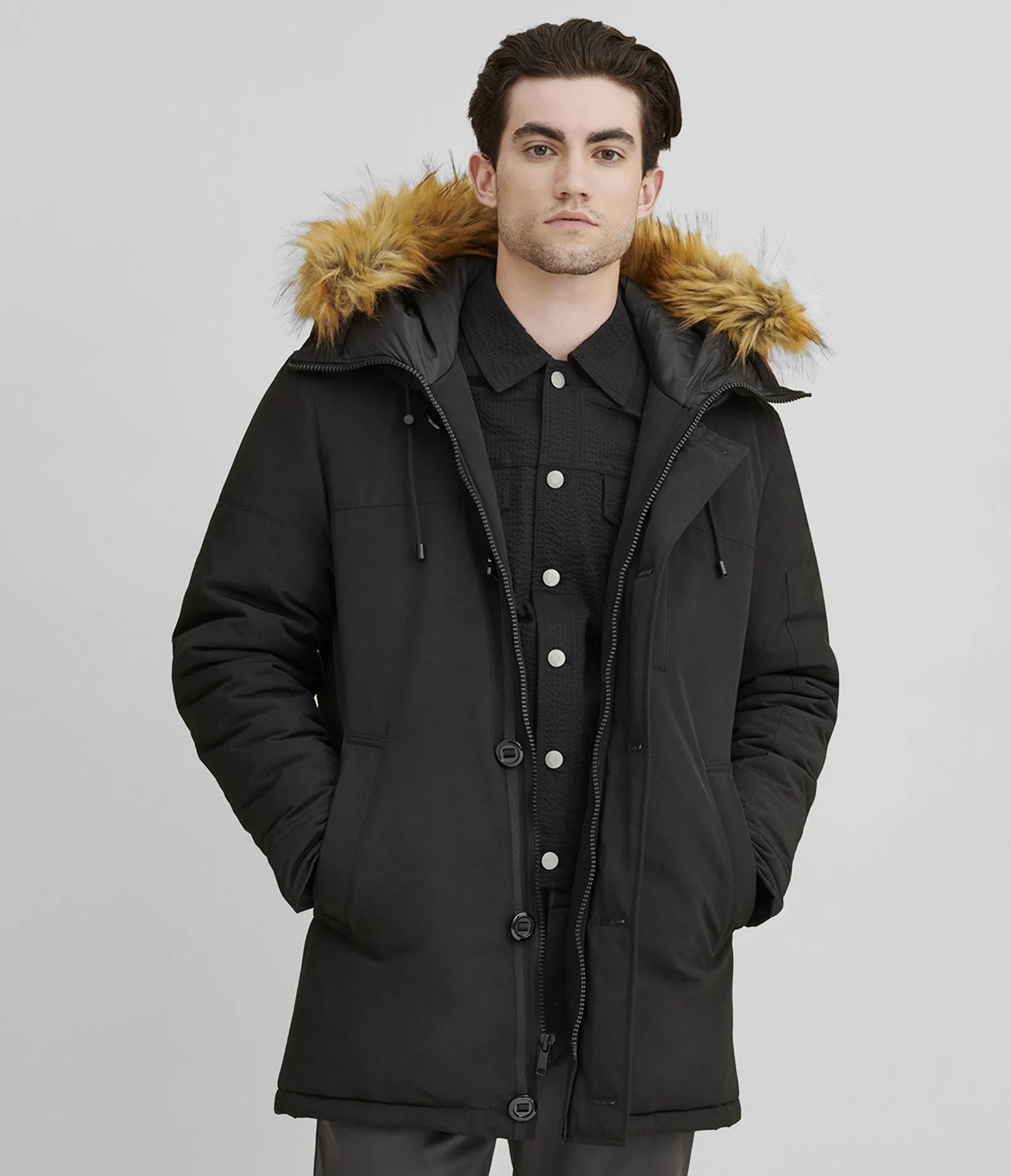 Hooded Button Parka