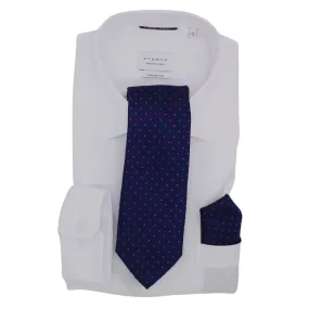 Hunter& Oak X-Long Navy Pink Spotted Tie Navy