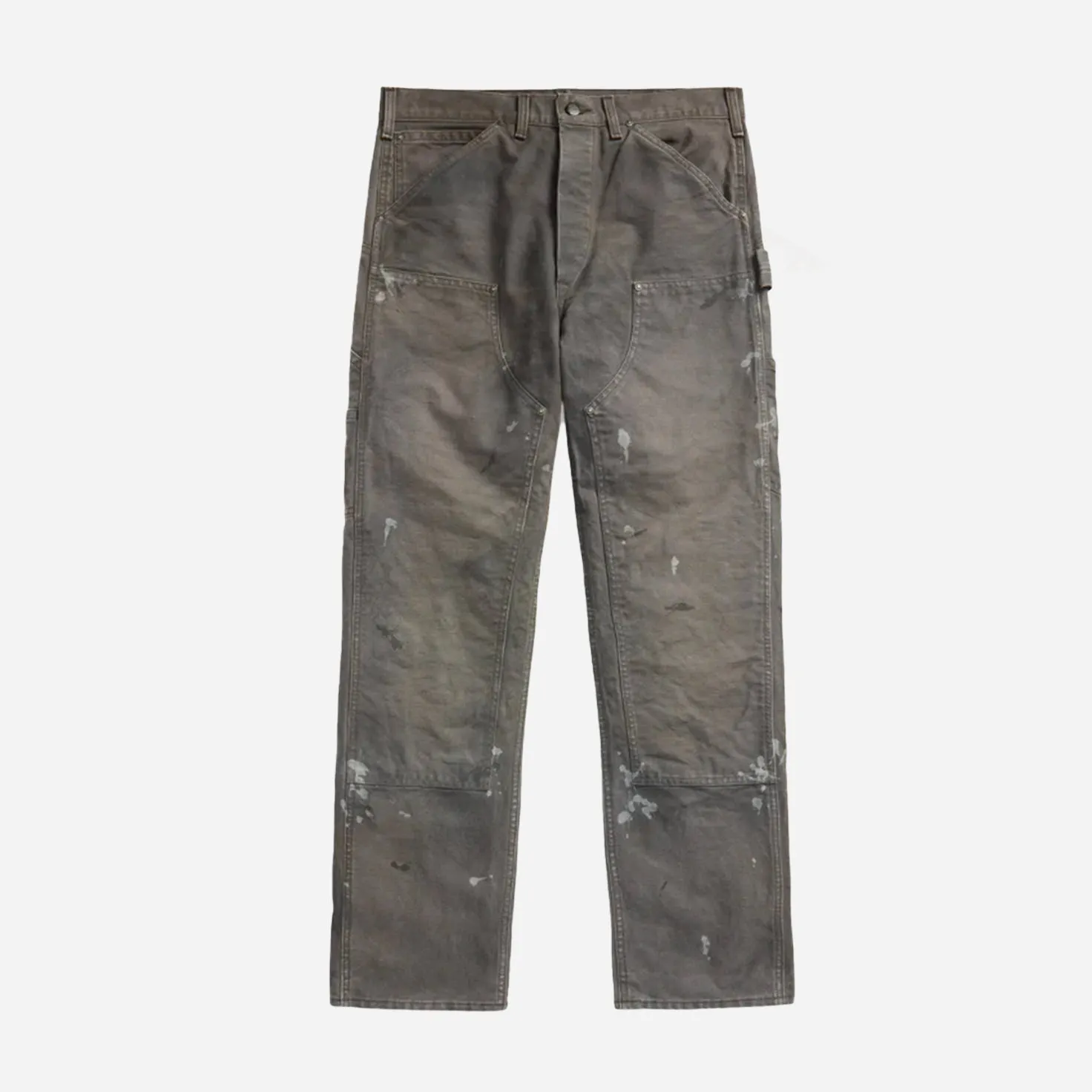 Distressed Grey Carpenter Flat Pants by Jenkins - Adjustable Fit