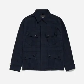 JUNGLE FATIGUE LINEN JACKET - NAVY CHECK