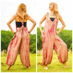 K0914- Hand Dyed  Hippie Racerback Jumpsuit Romper