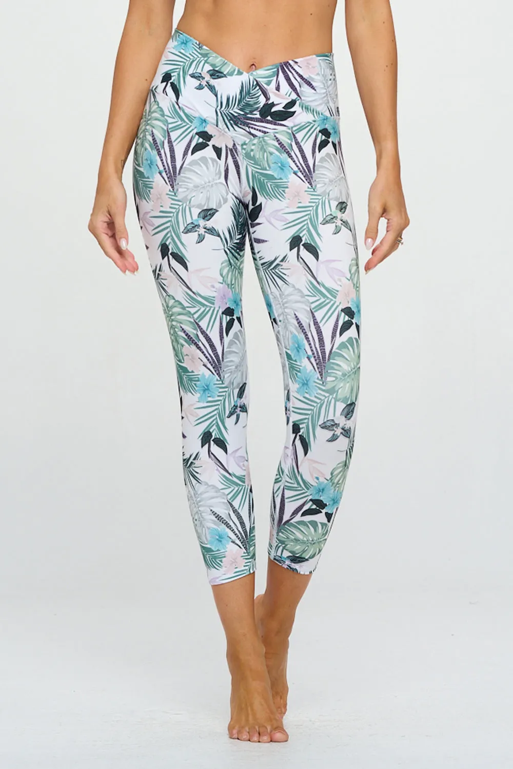 Kate - Tropical Buzz - Cross Over - Capri Legging (High-Waist)