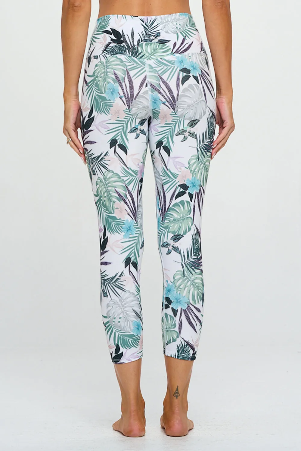 Kate - Tropical Buzz - Cross Over - Capri Legging (High-Waist)