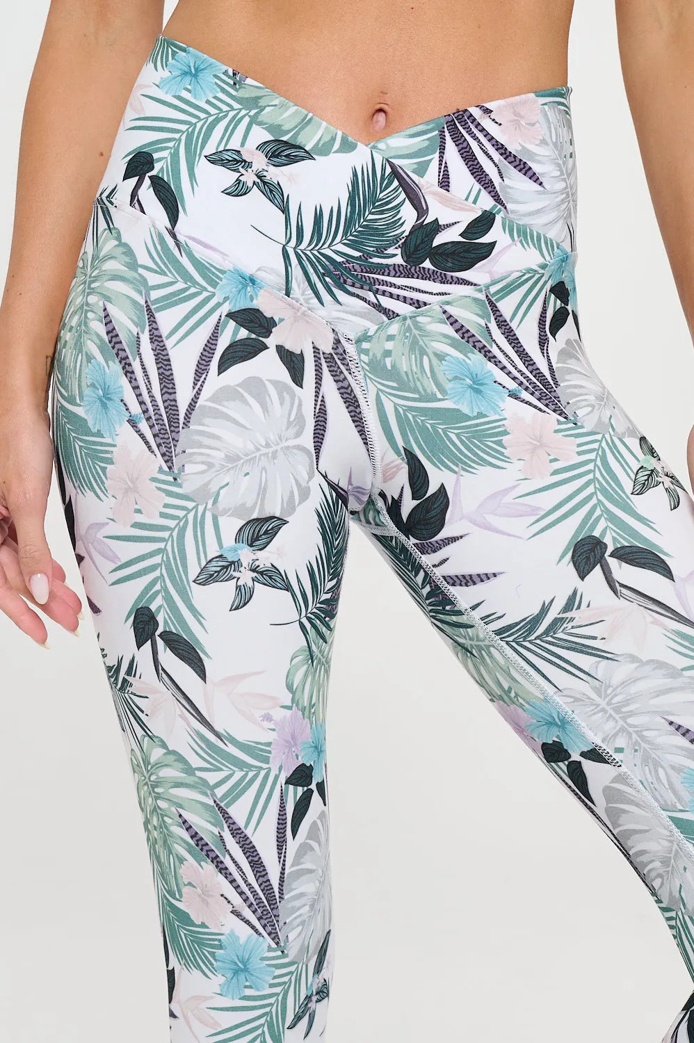 Kate - Tropical Buzz - Cross Over - Capri Legging (High-Waist)