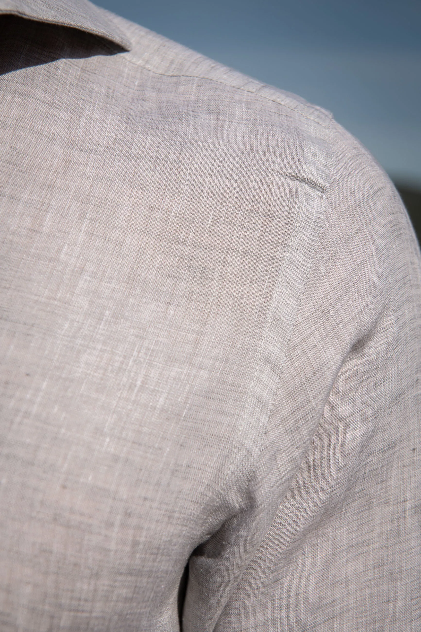 Light grey linen shirt - Made in Italy