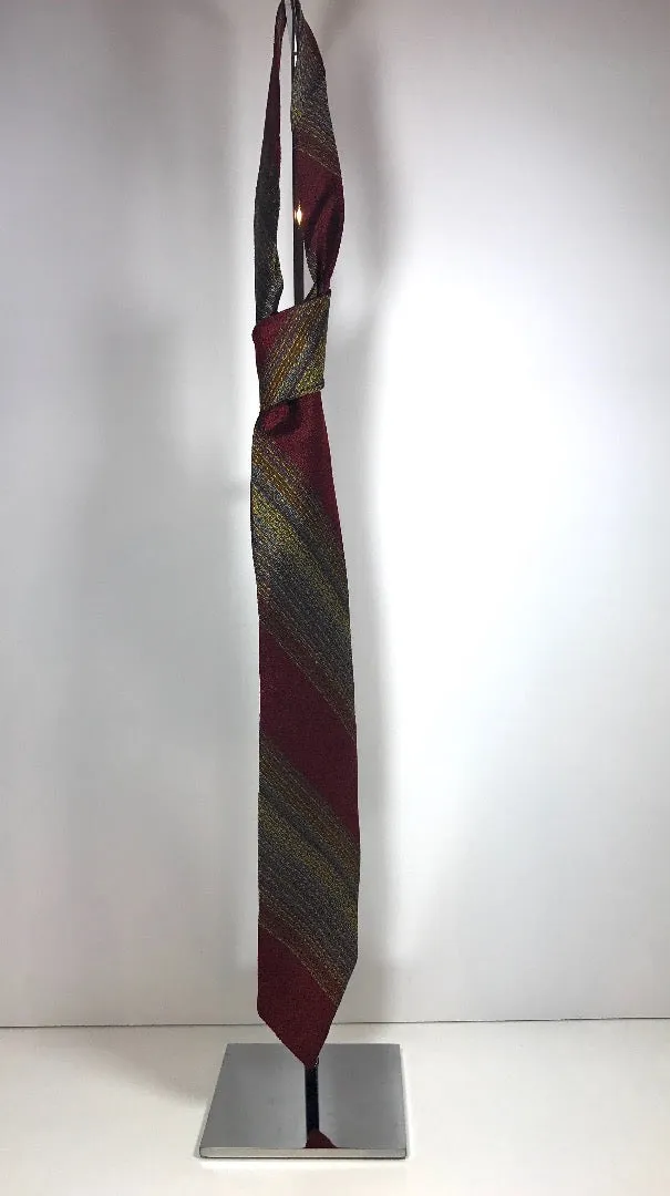 LILLY DACHE Red, Blue, and Yellow Striped Silk Tie 58 in.