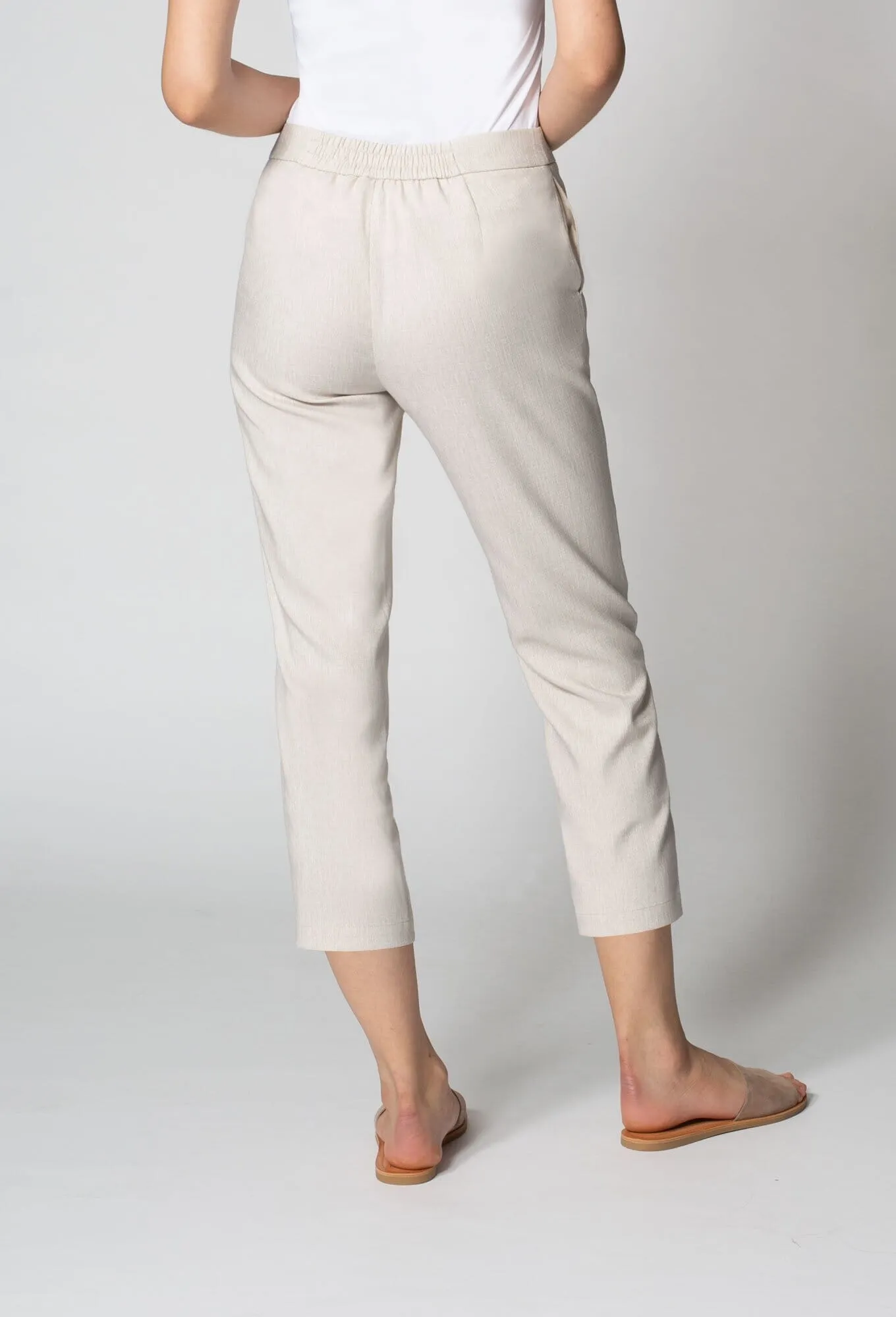 Limited Edition Women's Faux Linen Crop Pant