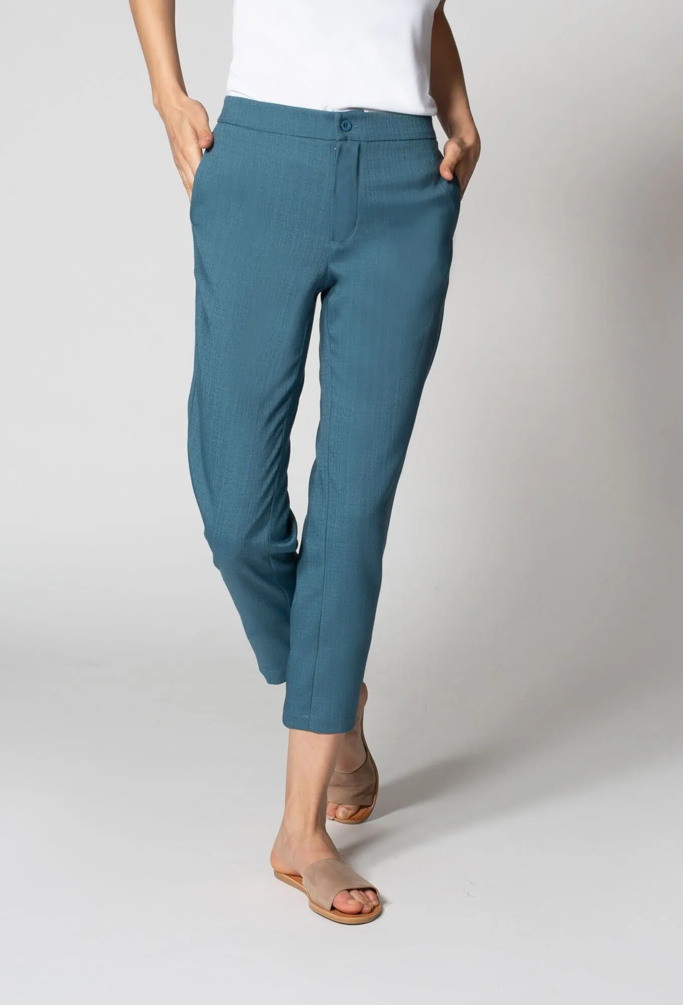 Limited Edition Women's Faux Linen Crop Pant