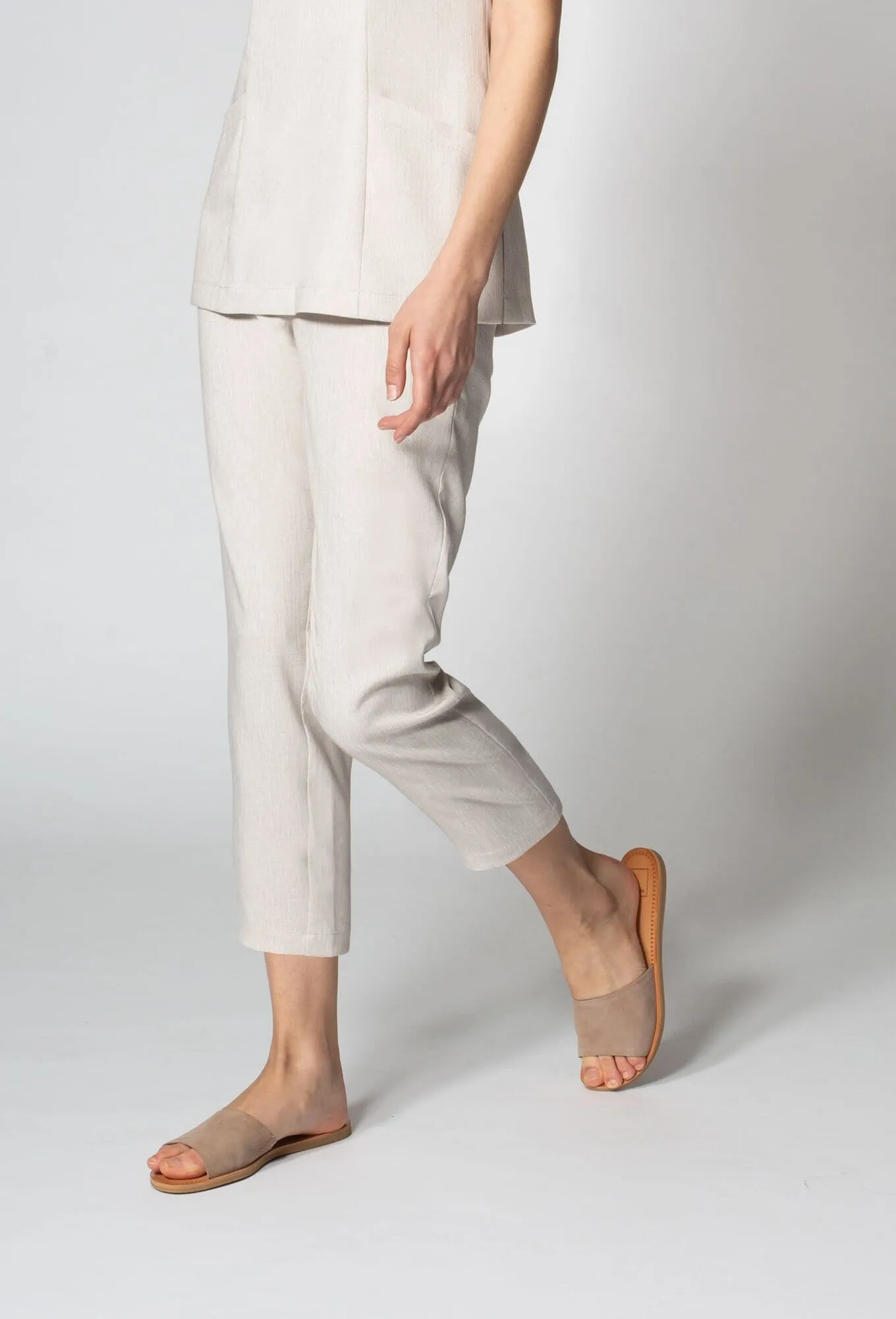 Limited Edition Women's Faux Linen Crop Pant