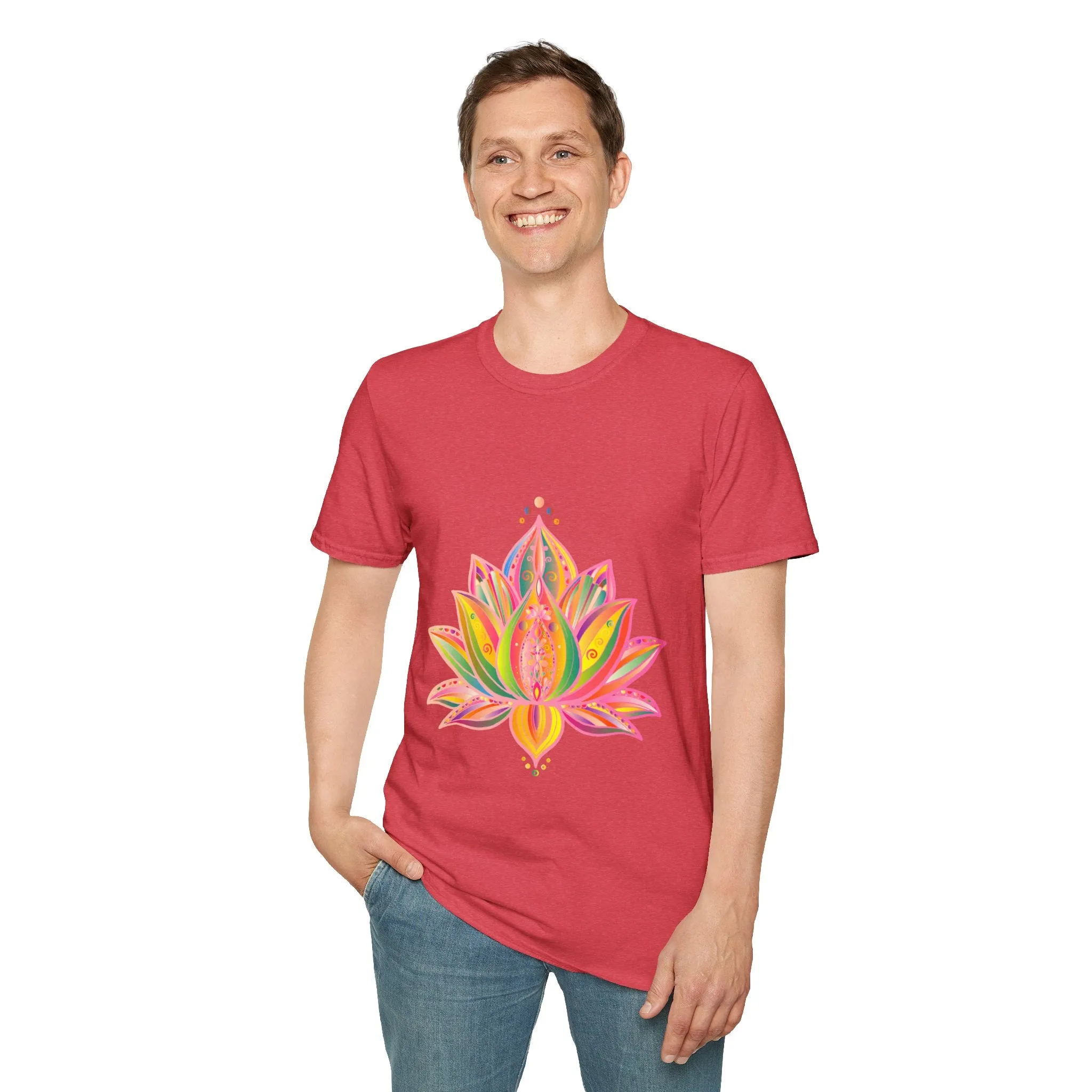 Lotus Mandala Unisex T-Shirt - Hand-Drawn Unique Design - Blululi