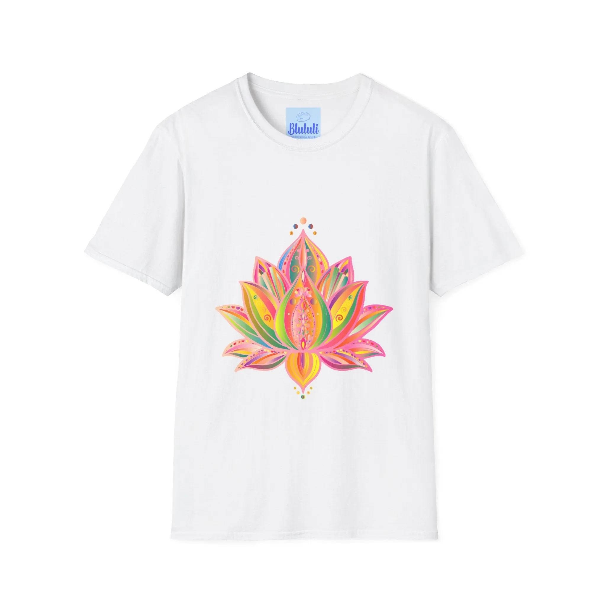 Lotus Mandala Unisex T-Shirt - Hand-Drawn Unique Design - Blululi