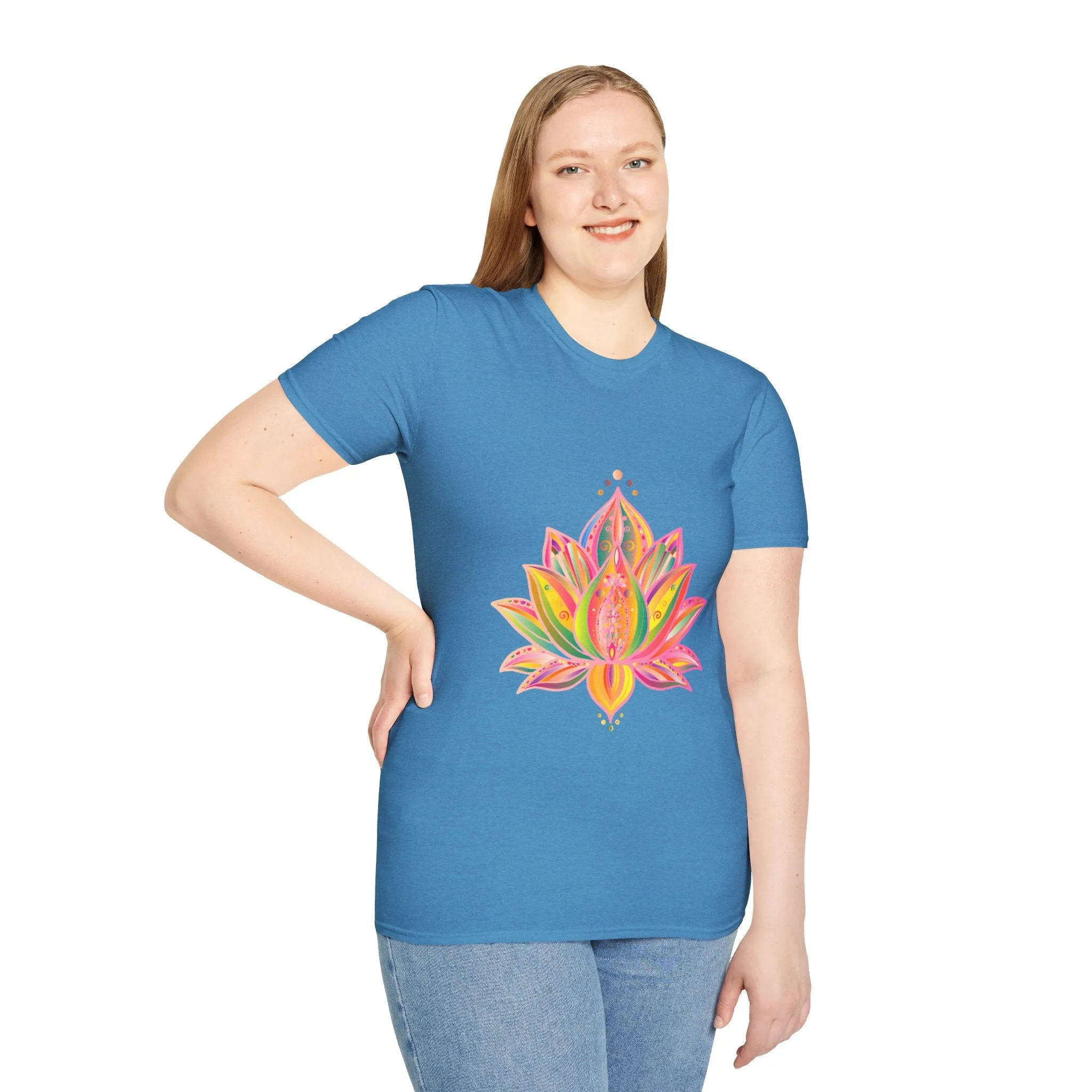 Lotus Mandala Unisex T-Shirt - Hand-Drawn Unique Design - Blululi