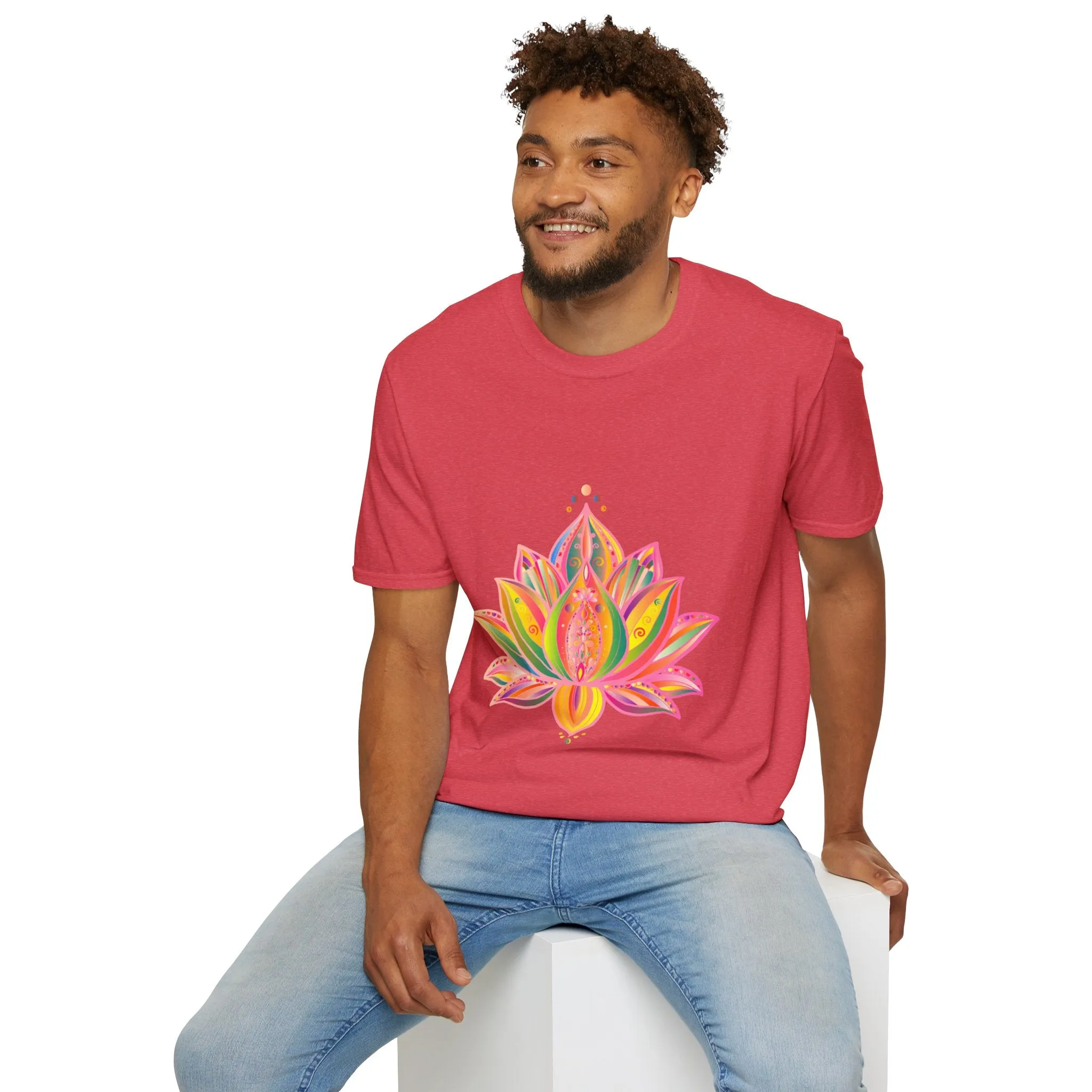 Lotus Mandala Unisex T-Shirt - Hand-Drawn Unique Design - Blululi