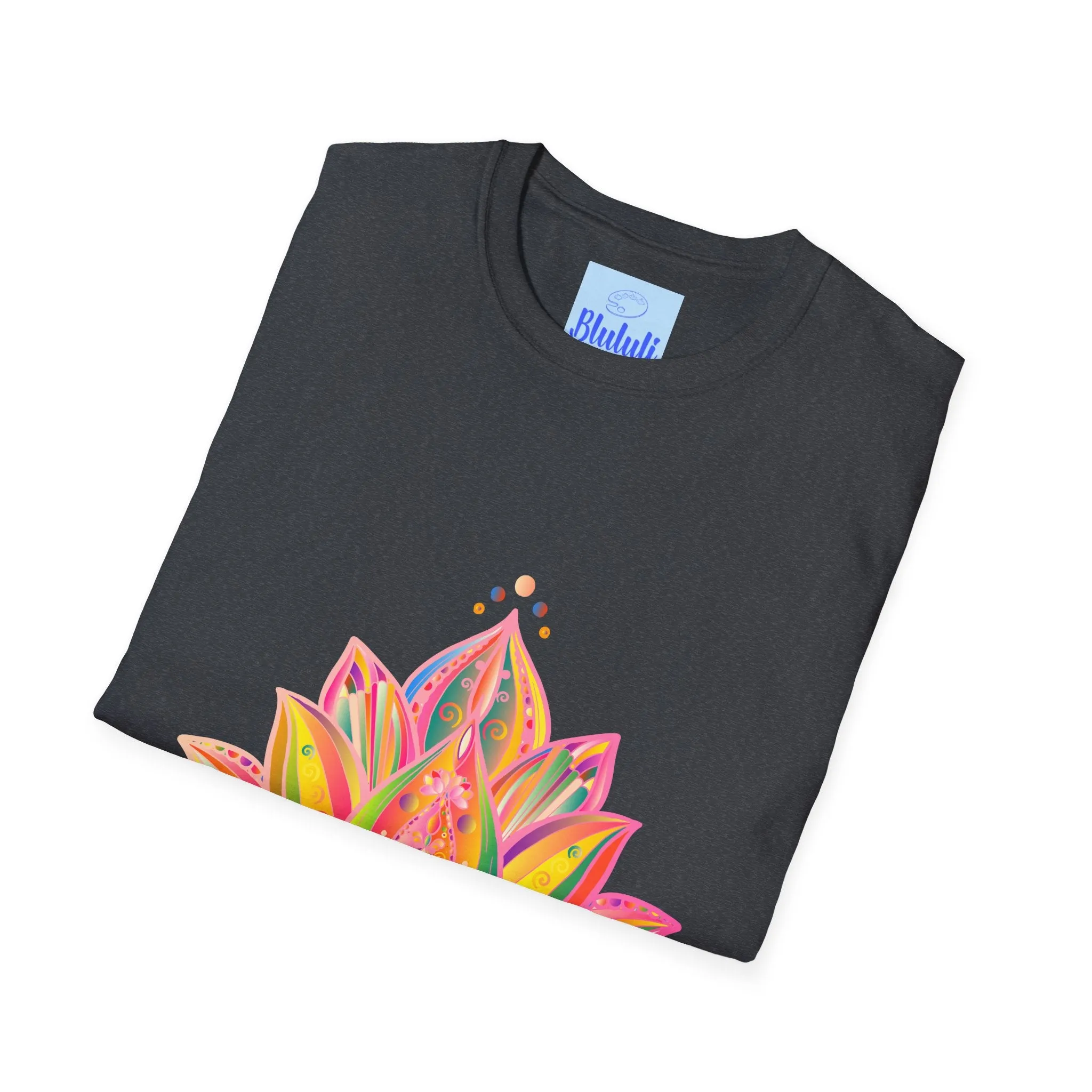 Lotus Mandala Unisex T-Shirt - Hand-Drawn Unique Design - Blululi