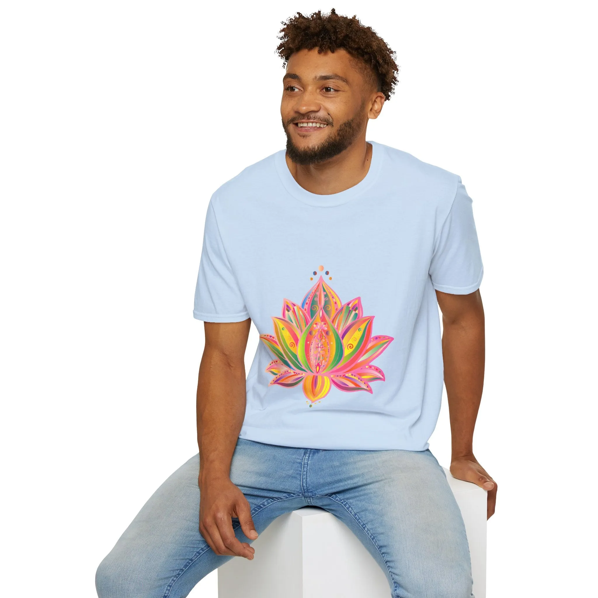 Lotus Mandala Unisex T-Shirt - Hand-Drawn Unique Design - Blululi