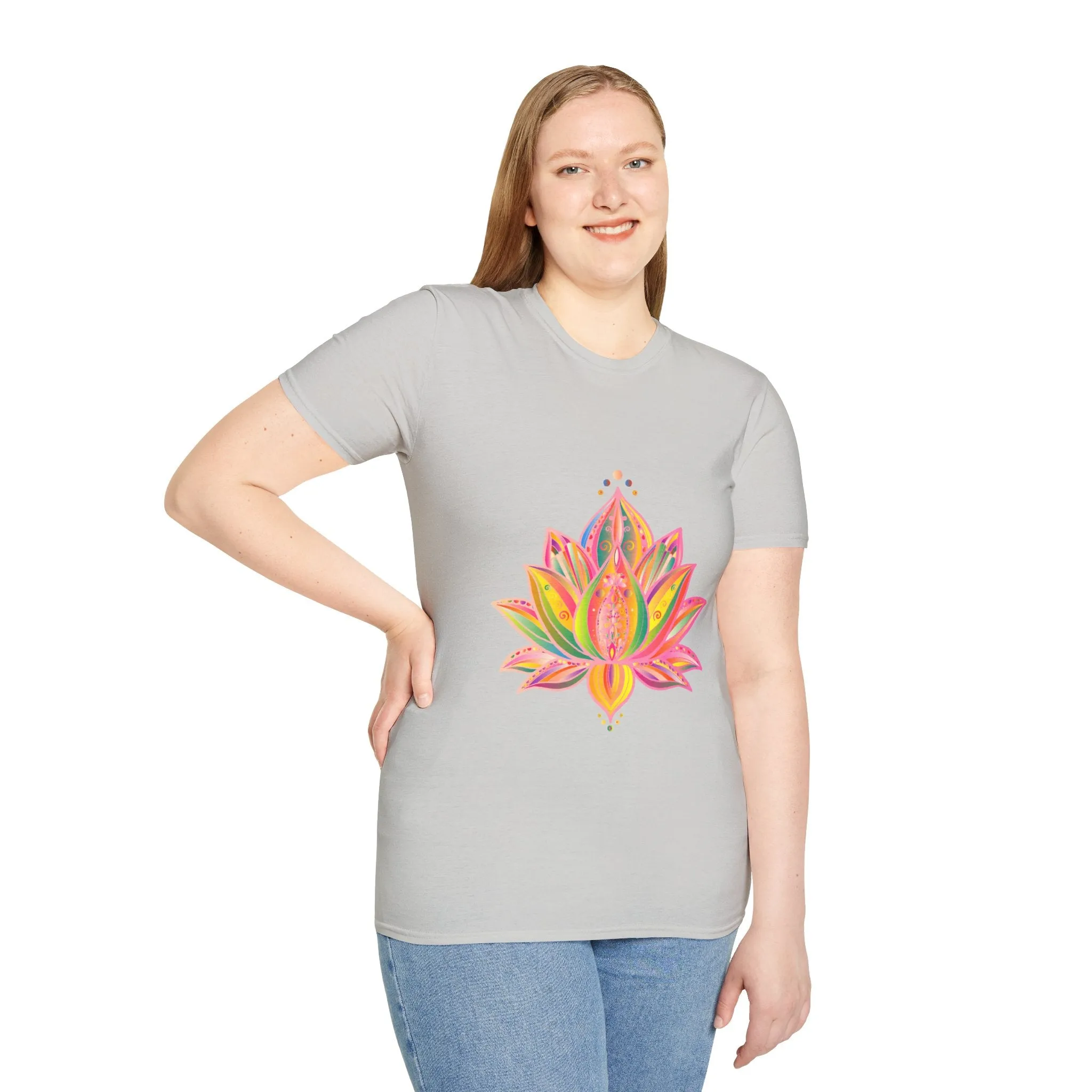 Lotus Mandala Unisex T-Shirt - Hand-Drawn Unique Design - Blululi