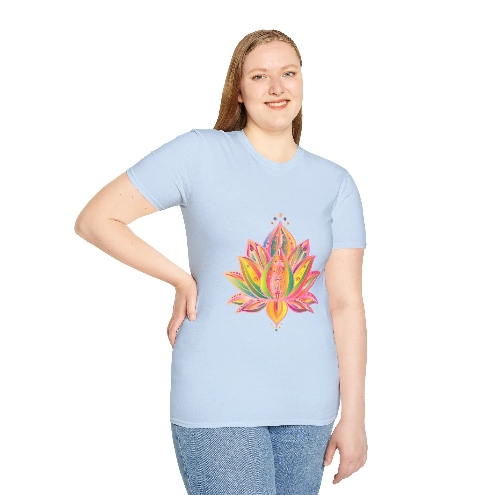 Lotus Mandala Unisex T-Shirt - Hand-Drawn Unique Design - Blululi