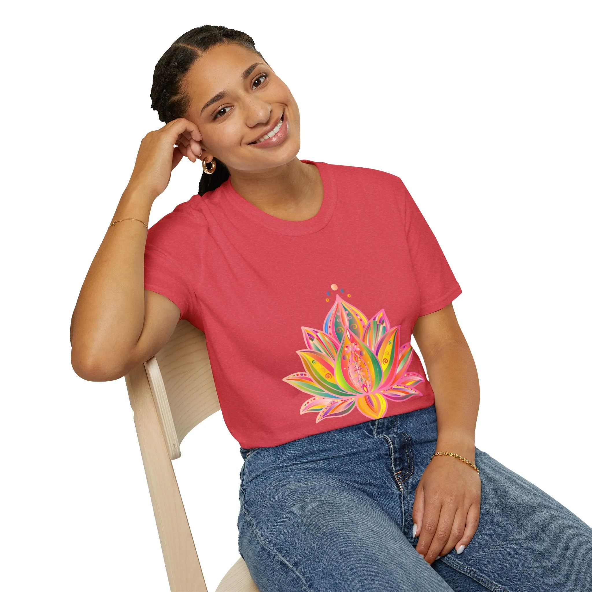 Lotus Mandala Unisex T-Shirt - Hand-Drawn Unique Design - Blululi