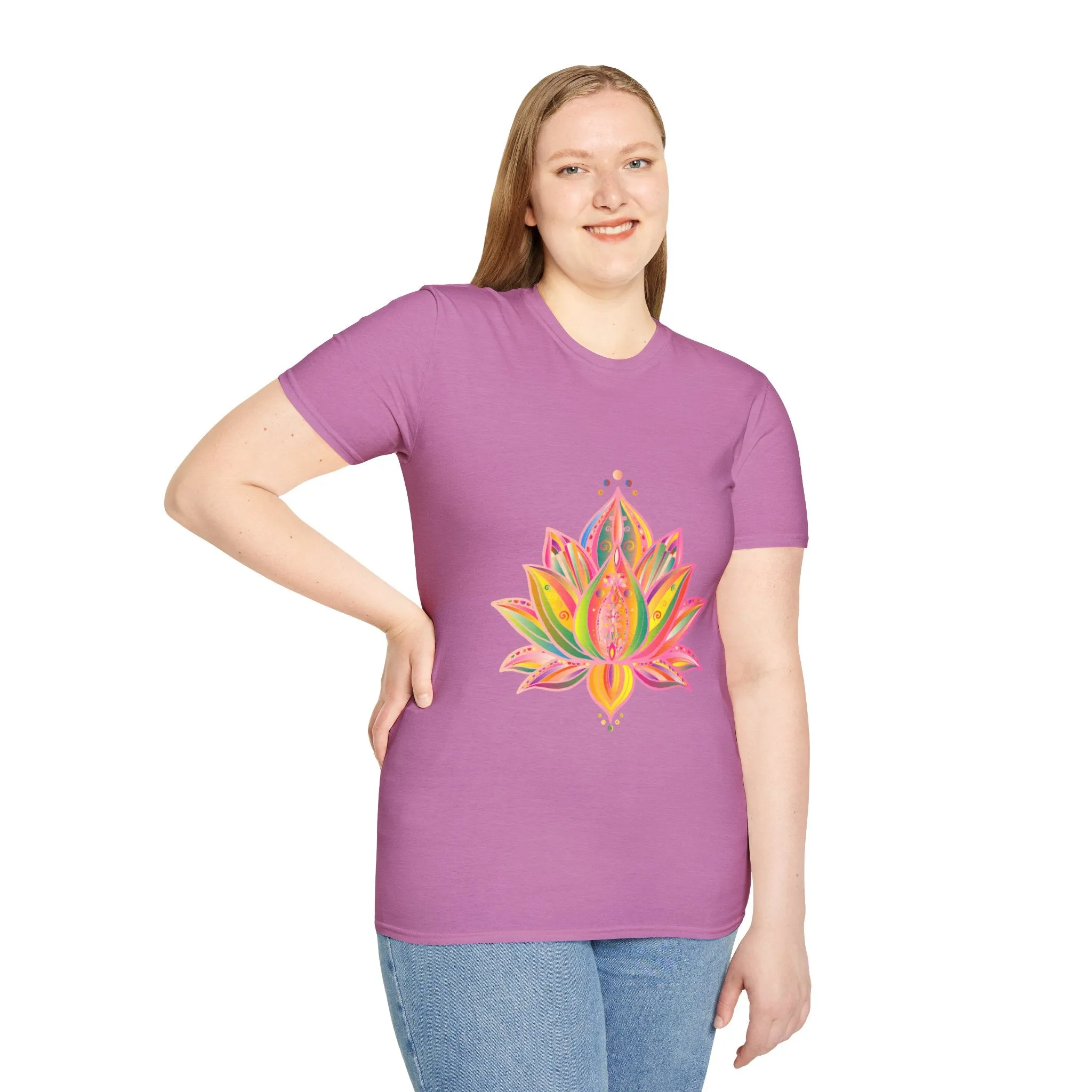 Lotus Mandala Unisex T-Shirt - Hand-Drawn Unique Design - Blululi