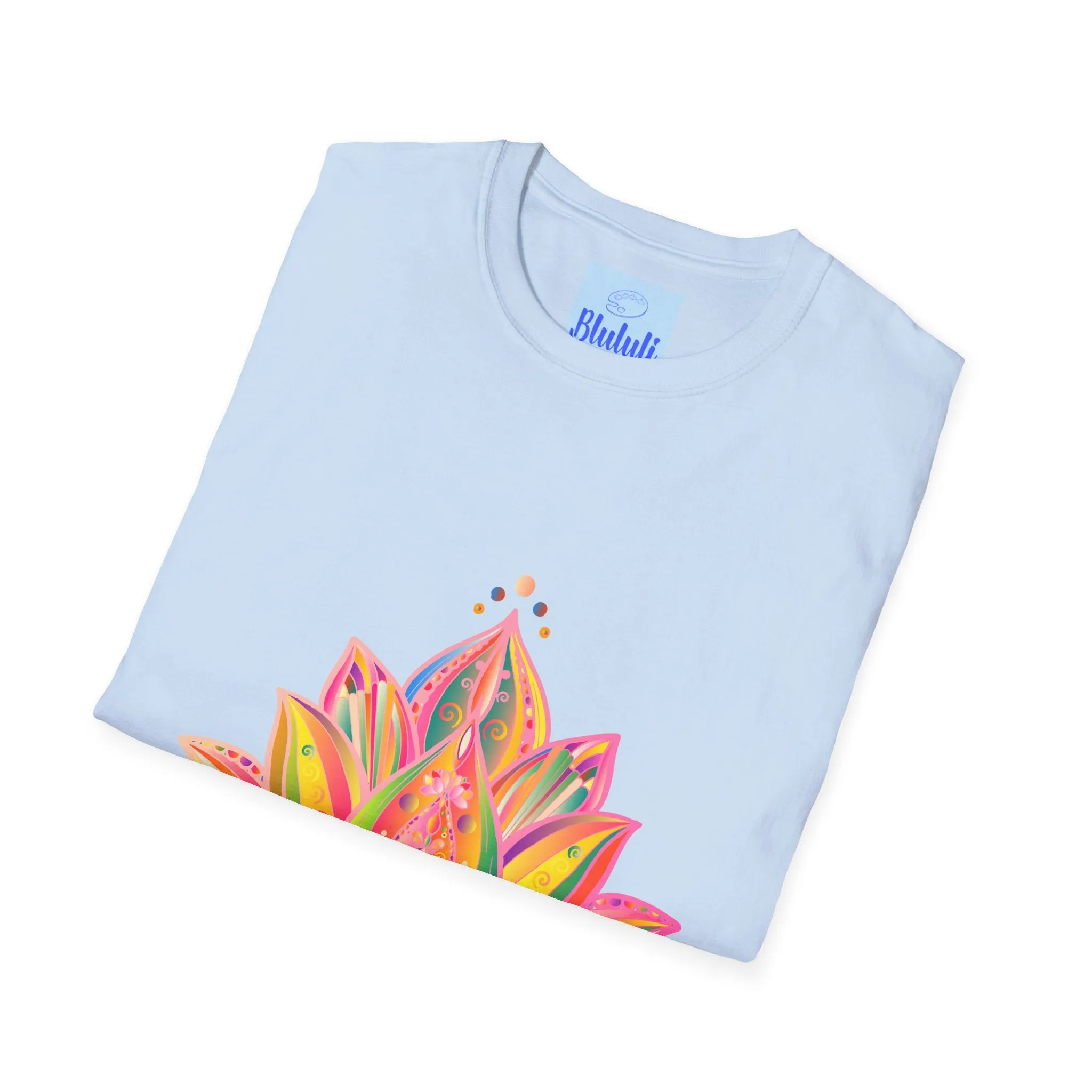 Lotus Mandala Unisex T-Shirt - Hand-Drawn Unique Design - Blululi