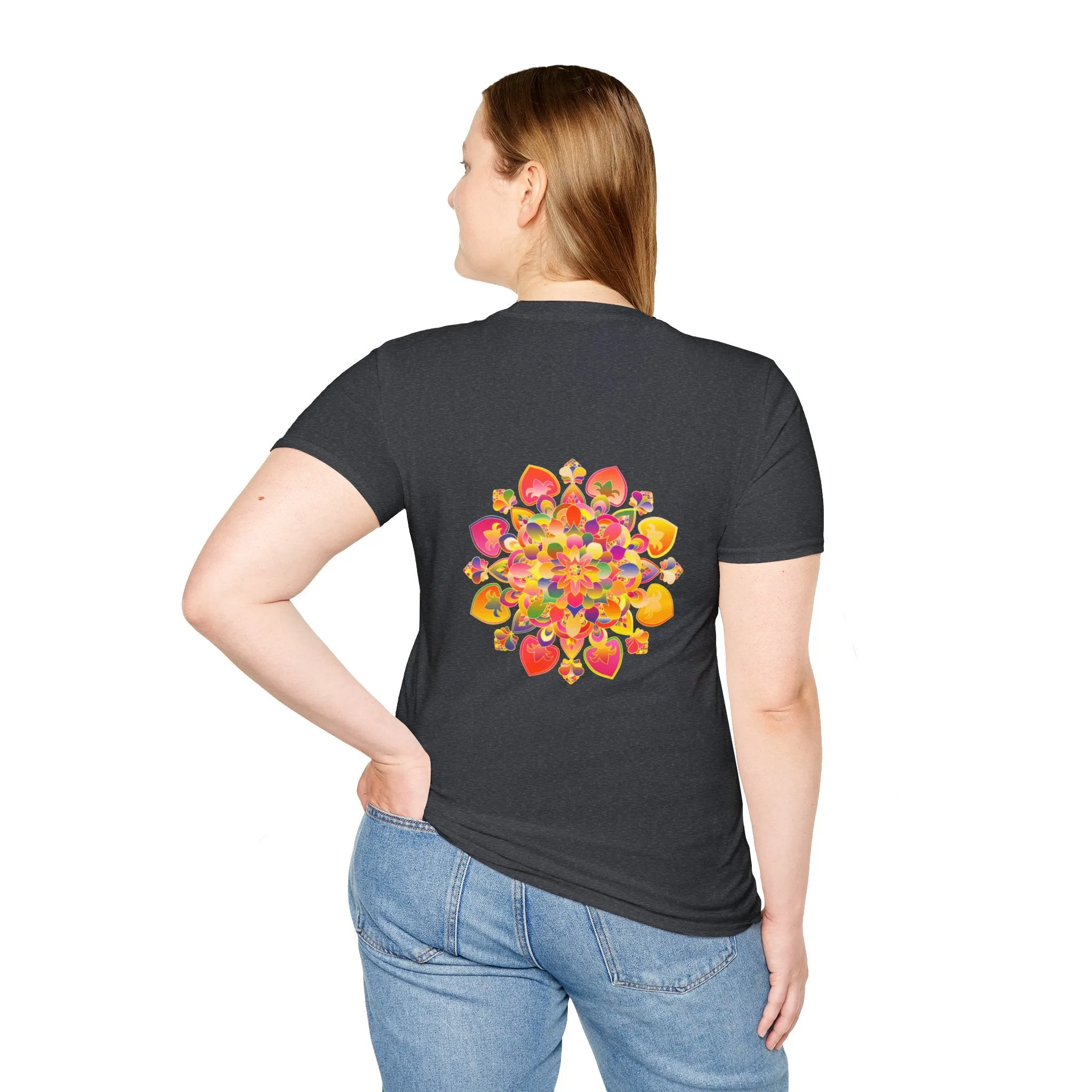 Lotus Mandala Unisex T-Shirt - Hand-Drawn Unique Design - Blululi