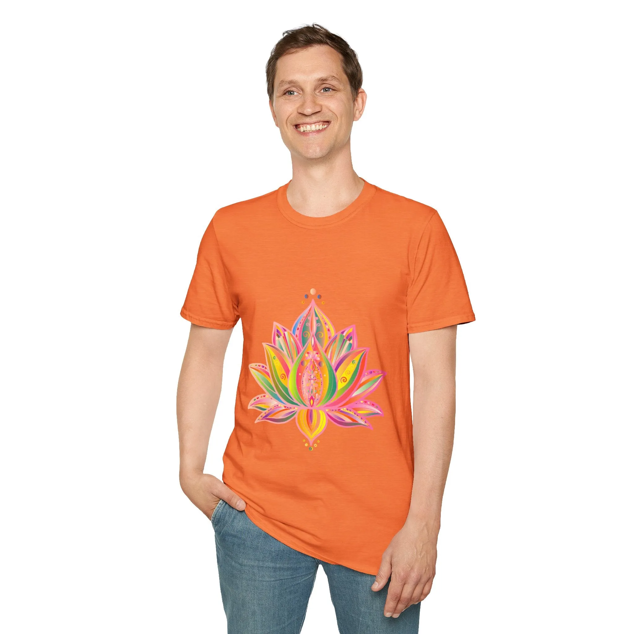 Lotus Mandala Unisex T-Shirt - Hand-Drawn Unique Design - Blululi