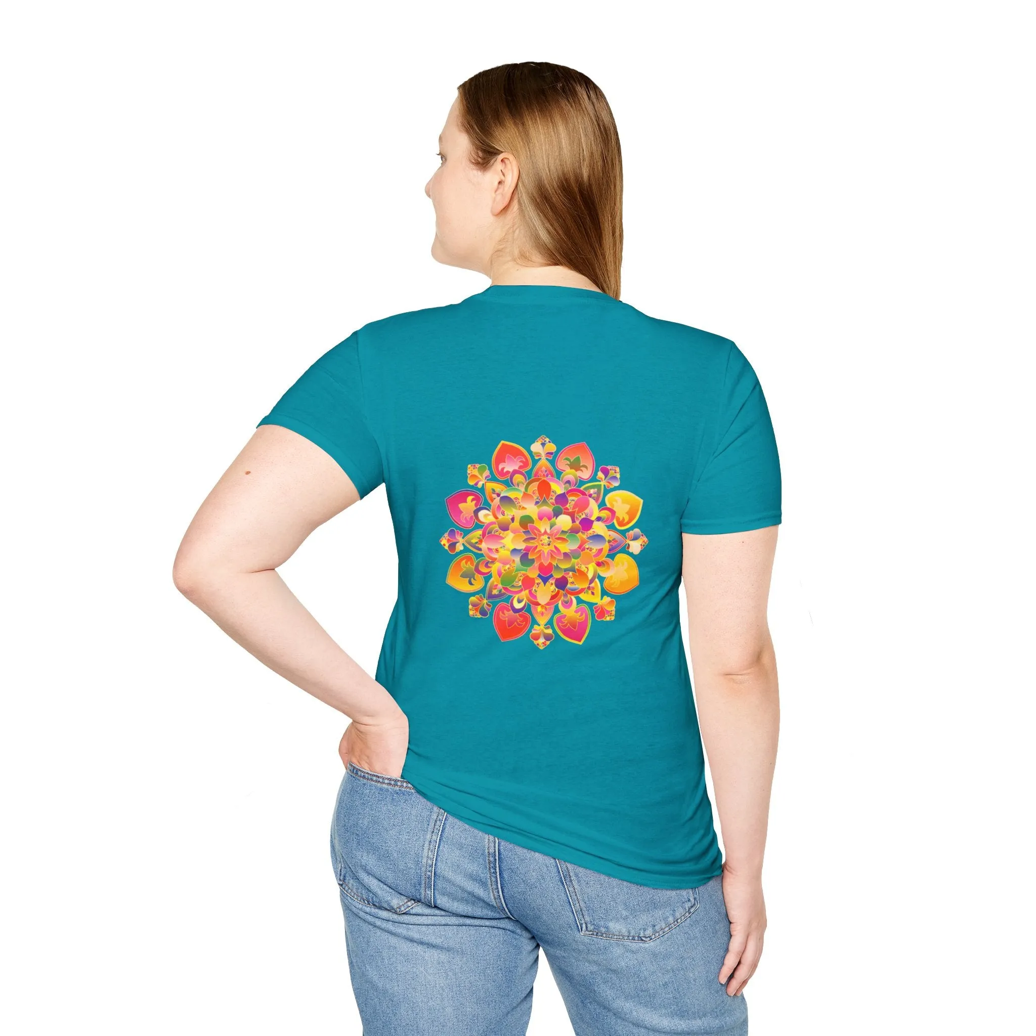 Lotus Mandala Unisex T-Shirt - Hand-Drawn Unique Design - Blululi