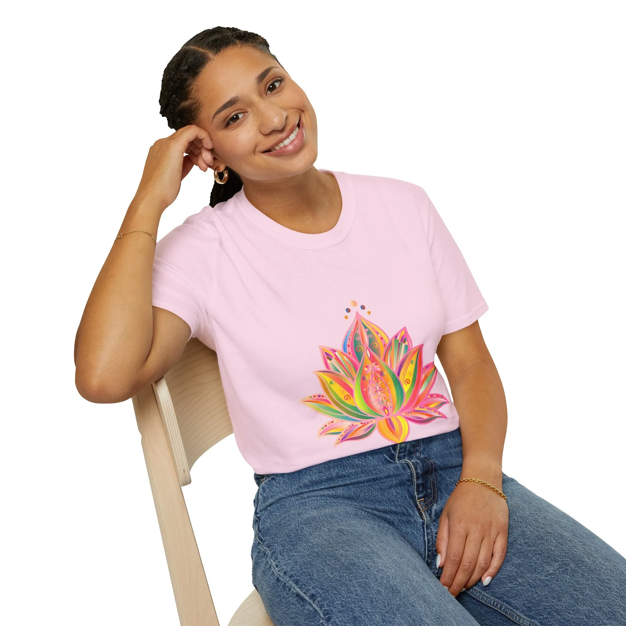 Lotus Mandala Unisex T-Shirt - Hand-Drawn Unique Design - Blululi