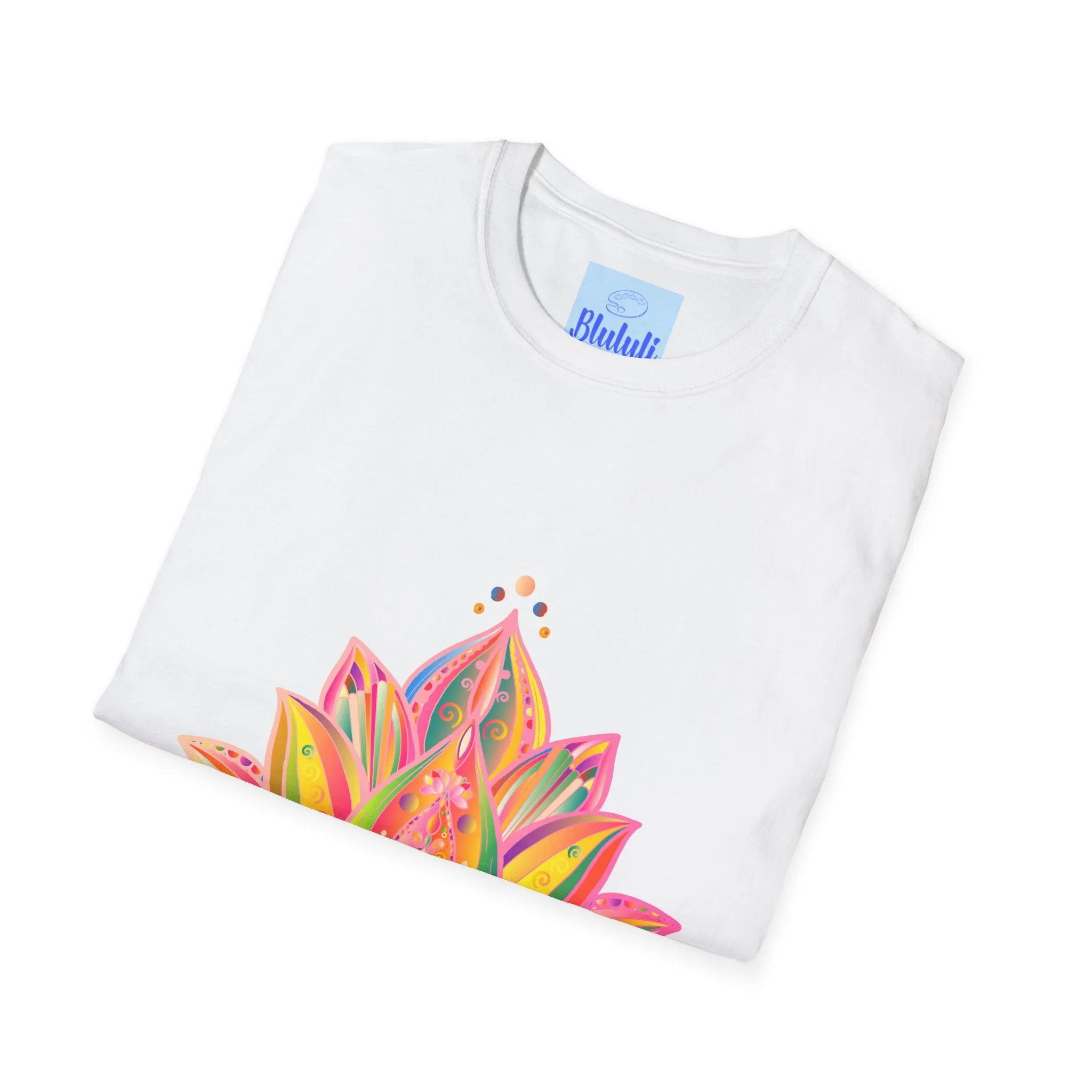 Lotus Mandala Unisex T-Shirt - Hand-Drawn Unique Design - Blululi