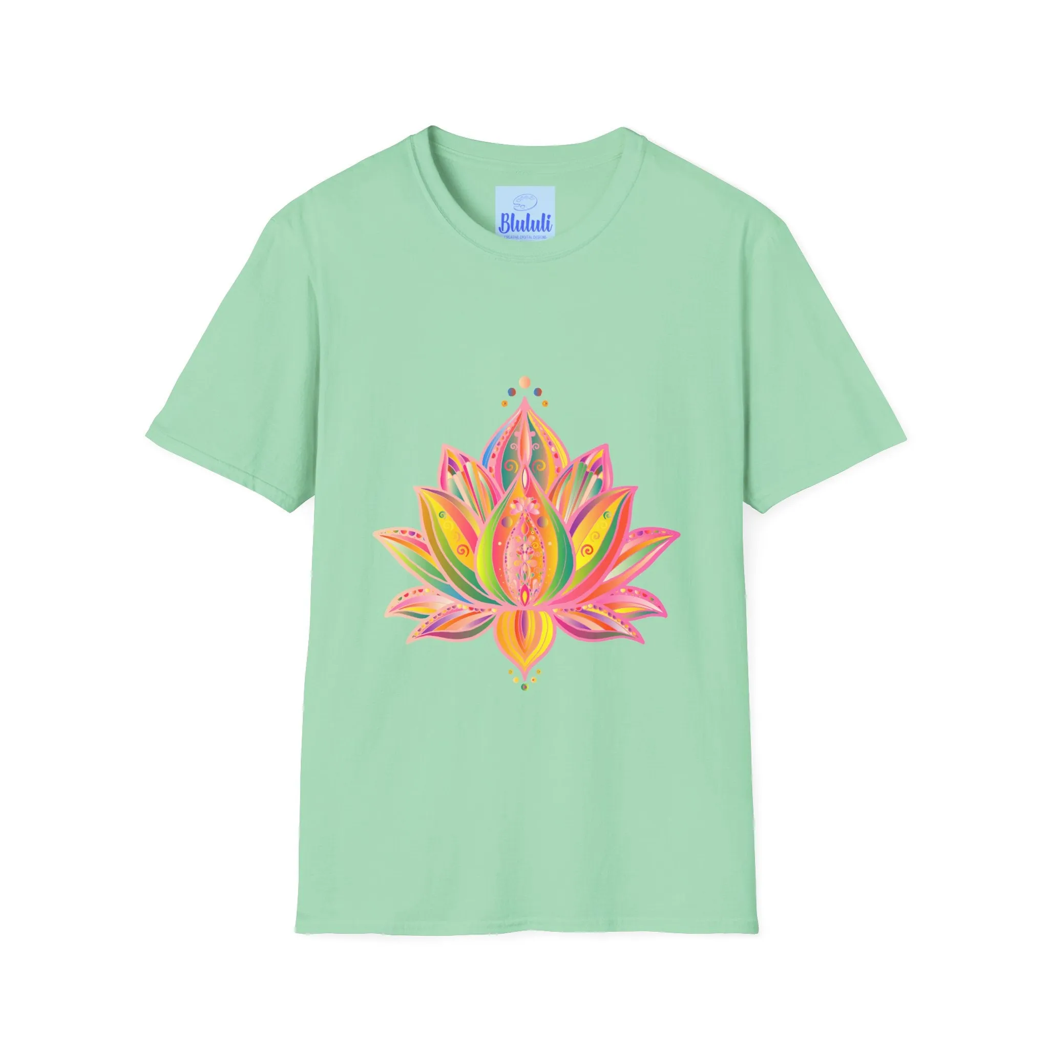 Lotus Mandala Unisex T-Shirt - Hand-Drawn Unique Design - Blululi